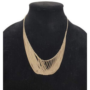Vintage 1970's Stunning Sterling Silver .925 29.6g Waterfall Bib Necklace 18"